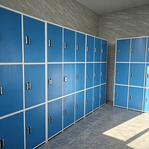 Factory Professional OEM Gym Swimming Pool Rust Resistant Waterproof Eco-Friendly ABS PVC 3-Tier Electronic Lock Locker Cabinet