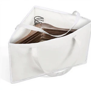 Triangular Clothes Hanger Storage Bag with Handle, Space-saving Clothes Hanger Organizer.