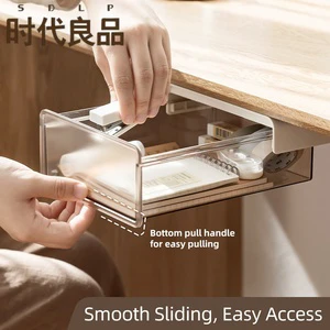 No Holes Hanging Desk Drawer Storage Organizer Space Saving Under Desk Drawer For Office Home School Desk