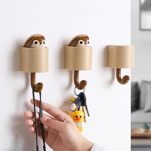 QL603 Creative Cute Animal Hook Key Storage Rack Clothes Organizer Waterproof Wall Mounted Plastic Hook