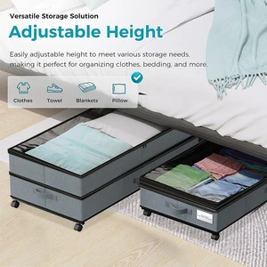 Space Saving Under Bed Organizer with Dual Zippers and Handles Dustproof for Bedroom Closet and Under Bed Use