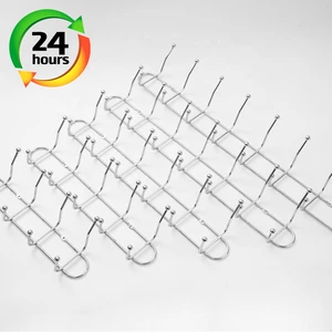 5-Hook Double Row Coat Rack Home Hardware Hanging Rail Carbon Steel 17-Inch Minimalist Silver Electroplated Wholesale