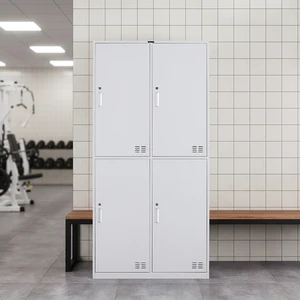 4-Door Steel Locker with Lock Suitable for Gyms School Staff Changing Rooms Sturdy and Durable Commercial Storage Cabinet