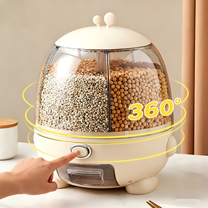 Uforu Distributeur De Cereales Plastic Containers For Rotating Bulk Cereal Grain Airtight Rice Dispenser Cabinet Organizers
