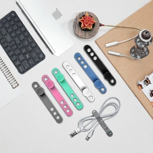 2025 New Silicone Rubber Cable Straps Wire Organizer Reusable Cable Ties Cord Organizer Flexible Suction Cup
