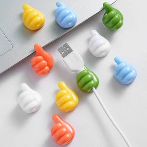 Household Item Creative Cute Thumb Hook Non-Punching Wire Organizer Home Accessories Plastic Cable Storage Holder