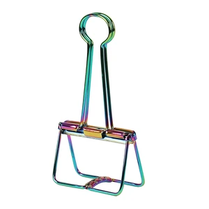 High Quality Rainbow Color Metal Paper Clips for Book Binders Patterned Bag Design