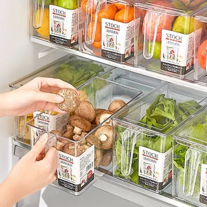 Refrigerator Storage Bins Set Food Grade PET Stackable Dishwasher Safe Airtight Eco-Friendly Injection Fridge Organizer Lids