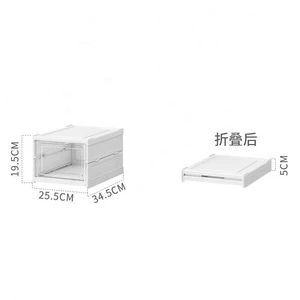 Clear PP ABS Stackable Foldable Shoe Box Organizer with Detachable Design for Clothing and Shoe Storage Home Use