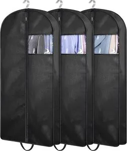 Jacket Coat Suit Clothes Storage Bag Non Woven Protective Cover with Pocket and Handle Foldable Hanging Bag
