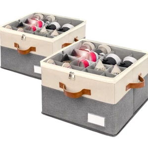 Foldable Shoe Organizer for Closet Adjustable Storage Boxes Fits 8-16 Pairs Convenient Shoe Bin Storage