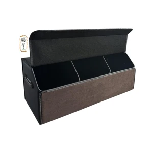 Car Trunk Organizer Storage Box Foldable Box Extra Large PVC with Magnetic Lid Collapsible Leather for Car Garage Rectangle 1.02