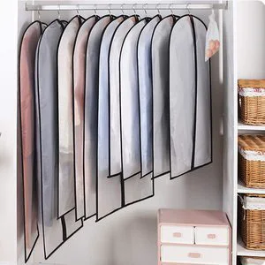 New Arrival Thickened Washable Clothes Storage Bag Transparent Fully Enclosed Dust Cover with Zipper for Suit Coat Protection