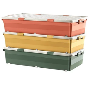 OEM/ODM Xingyou Modern Multifunction Injection Rectangle PP Plastic Over35L Heavy Duty Underbed Storage Box Buckle 6 Wheels
