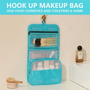 Factory Direct Sale Travel Toiletry Storage Bag with Handle and Hook Dry and Wet Separation Makeup Bag