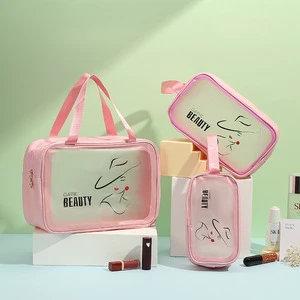 Waterproof Makeup Wash Bag Portable Custom logo Transparent PVC Storage Toilet Cosmetic Bag