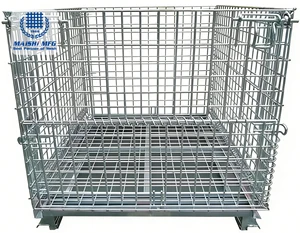 Heavy-Duty Galvanized Foldable Metal Wire Mesh Storage Cage Basket
