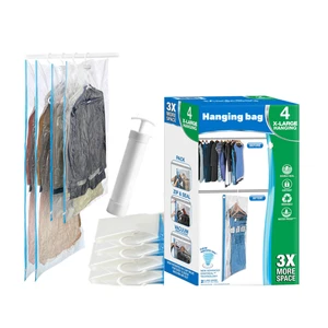 Hot Sale Clothes Hanging Vacuum Bag Wardrobe Coat Cotton Jacket Down Jacket Vacuum Storage Bag Household Dustproof Vacuum Bag
