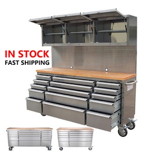 [Fast Shipping]Wholesale Stainless Steel Tool Cabinet Utility Cabinet Hardware Store Cabinet Anti Deformation 72 Inch Tool Chest