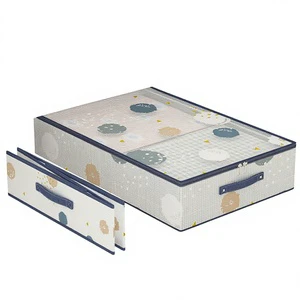 Household Transparent Under-Bed Foldable Dustproof Moisture-Proof Multi-Purpose Storage Box with PVC Material for Quilt Clothes
