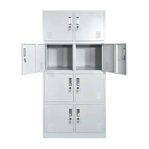 Metal Gym Locker 8 Door Office Staff Clothing Storage Steel Wardrobe Bag Lockers for Changing Room