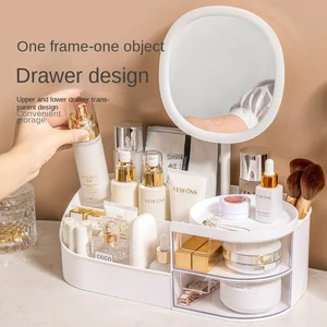 GREENSIDE Plastic Cosmetic Storage Box Multifunction Organization Modern Simple Design Lipstick Skin Care Products Desktop