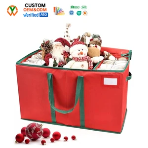 Professional Custom Decoration Christmas Ball Organizer Bins Christmas Ornament Storage Container Box with Dividers