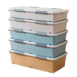 OEM Under Bed Plastic Storage Box Containers Slipping Double Door Underbed Storage Boxes Bins Foldable PP With Wheels and Lid