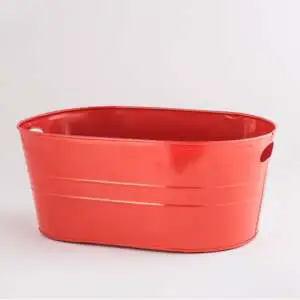 Red Metallic Party Metal Basket