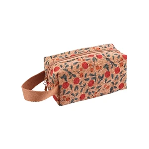 New Design Women's Cosmetic Bags for Makeup Brushes & Towels Travel Storage Cork Bag with Handle