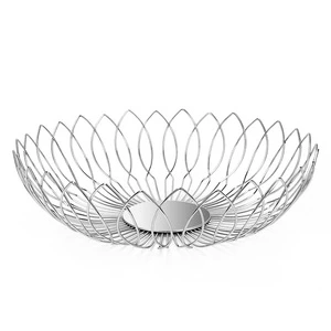 Stainless Steel Fruit Storage Basket Wire Bowl for Kitchen Vegetables Fruit Decorative