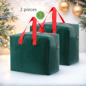 2-piece Set Modern Simple Lightweight Folding Holiday Gift Organiser Storage and Moving Bag PE PP Christmas Tree Storage Bag