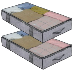Collapsible Non Woven Fabric Storage Organizer Foldable Under Bed Quilt Bags Strong Handles Functional Wardrobe Use Lower Price