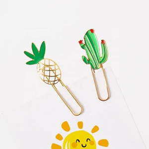 Cactus Pineapple Paper Clips Candy Brooch Student Paper Organizer Clip