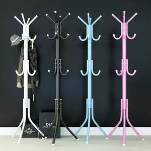 Space Saving Metal Coat Tree Freestanding Single Tier Hat Clothes Hanging Rack for Bathroom and Wardrobe FCL Bulk Supply