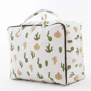 Cotton Fabric Quilt Organizer Storage Bag for Clothes Large Capacity Bag