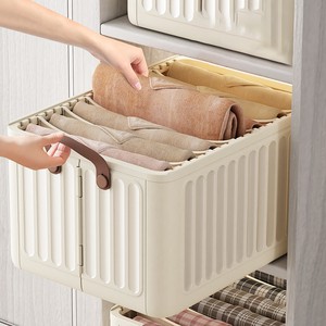 GREENSIDE 2025 Wholesale Foldable Plastic Blanket Storage Box Large Closet Organizers for Clothes Storage Baskets Popular Style