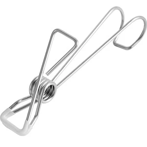 10-Pack Windproof Suspension Hanging Stainless Steel Wire Clothespin Hooks Clamp Clip