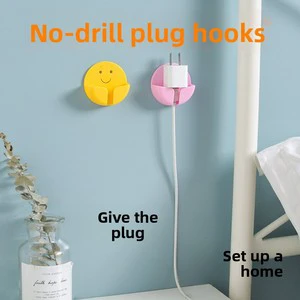 Creative PP Material Cartoon Cuteness Multi-functional Strong-Adhesion No-Trace Punch-Free Adhesive Hook for Socket Storage