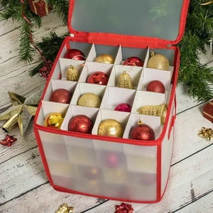 Wholesale Custom Christmas Ball Storage Bag Gift Storage Box 64 Grid Large Capacity Christmas Ball Storage Box