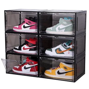 Foldable Plastic Shoe Storage Box Lights Injection PP Rectangular Household Eco-Friendly Modern Space-Saving Functional Design