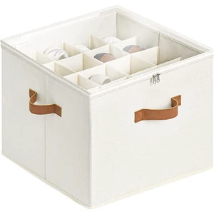 Foldable Durable Modern Rectangle Fabric Shoe Box Storage Container for Home