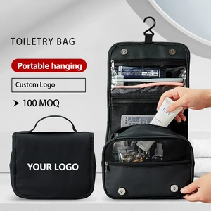 Custom Foldable Toiletry Bag Hanging Travel Cosmetic Bag With Muti-functional Compartments With Premium Water Repellent Fabric