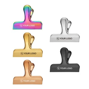 Custom LOGO Air Tight Seal Kitchen Bag Snack Clips Heavy Duty Stainless Steel Chip Clip for Food