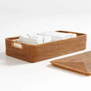 Rattan Storage Basket for Home Storage Organization for Under Bed Home Decoration Wholesale From Vietnam - Tienphong Handicrafts