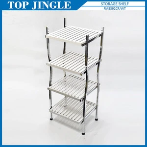 4-Tier Classic Wooden Bathroom Towel Rack
