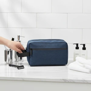 Wholesale Waterproof Oxford Toiletry Bag Large Capacity Men's Travel Wash Bag Cosmetic Organizer with Divider Cosmetic Bag