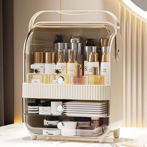 GREENSIDE Skin Care and Beauty Organizer Plastic Drawer Style Desktop Cosmetic Storage Case for Makeup Toiletries Container