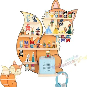 Customized Fox Style Modern Wood Storage Rack Wall-Mounted 5-Layer Magnetic Partition with Large Capacity for Tools
