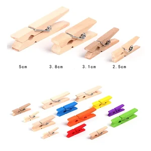 Multifunction 2.5-4.5cm Natural Craft Photos Towels Clips Wood Home Storage & Organization Rectangle Clothes Pegs